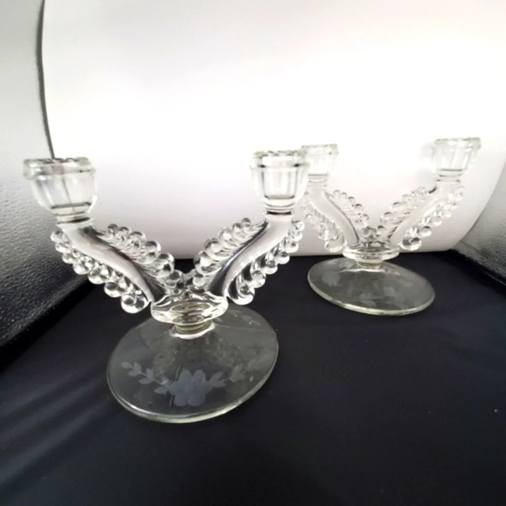 Vintage glass candlestick